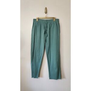 Women's Cotton Bleu Capri Ankle Pants Raw Edge Size XL
